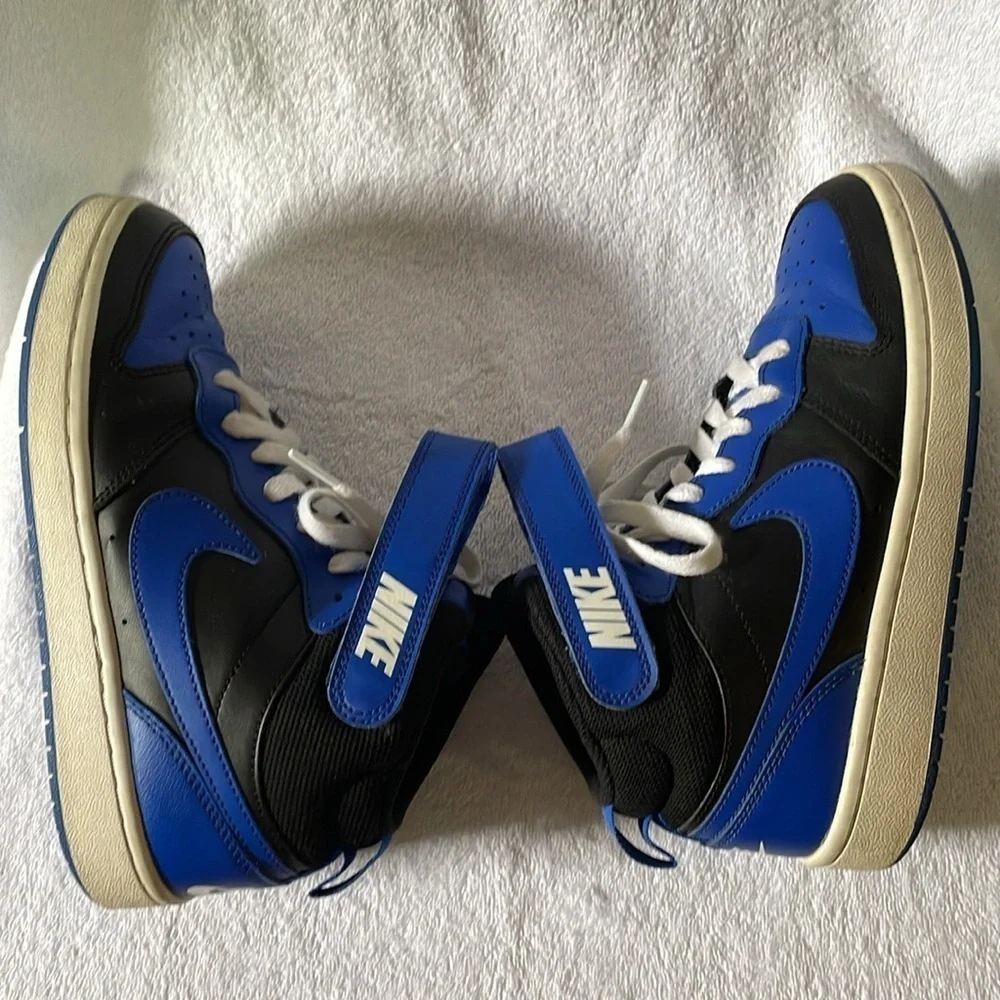 Nike Court Borough Mid 2 Black Game Royal (GS) Size 4.5Y - Picture 8 of 9